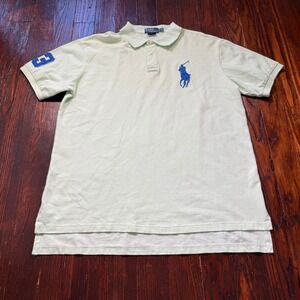 Polo Ralph Lauren Shirt Mens 4XL Light Green Big Pony #3 Custom Fit Rugby *READ*